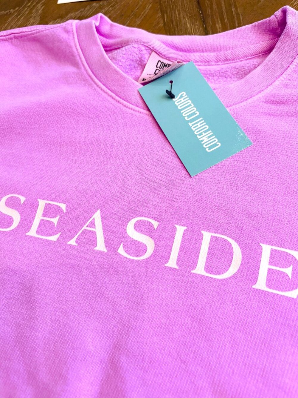 Seaside Florida Garment Dyed Comfort Colors® Lightweight Sweatshirt NEON VIOLET - Picture 2 of 7